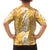 Hawaiian Lei Day Family Matching Tank Maxi Dress and Hawaiian Shirt Gold Hibiscus Flowers Lei Art