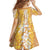 Hawaiian Lei Day Family Matching Tank Maxi Dress and Hawaiian Shirt Gold Hibiscus Flowers Lei Art