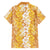Hawaiian Lei Day Family Matching Tank Maxi Dress and Hawaiian Shirt Gold Hibiscus Flowers Lei Art