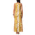 Hawaiian Lei Day Family Matching Tank Maxi Dress and Hawaiian Shirt Gold Hibiscus Flowers Lei Art