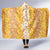 Hawaiian Lei Day Hooded Blanket Gold Hibiscus Flowers Lei Art