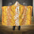 Hawaiian Lei Day Hooded Blanket Gold Hibiscus Flowers Lei Art