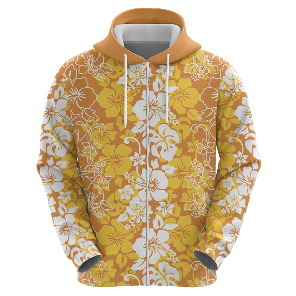 Hawaiian Lei Day Hoodie Gold Hibiscus Flowers Lei Art