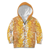 Hawaiian Lei Day Kid Hoodie Gold Hibiscus Flowers Lei Art