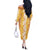 Hawaiian Lei Day Off The Shoulder Long Sleeve Dress Gold Hibiscus Flowers Lei Art
