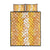 Hawaiian Lei Day Quilt Bed Set Gold Hibiscus Flowers Lei Art