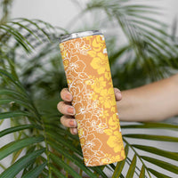Hawaiian Lei Day Skinny Tumbler Gold Hibiscus Flowers Lei Art