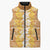 Hawaiian Lei Day Sleeveless Puffer Jacket Gold Hibiscus Flowers Lei Art - Polynesian Pride