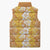 Hawaiian Lei Day Sleeveless Puffer Jacket Gold Hibiscus Flowers Lei Art - Polynesian Pride