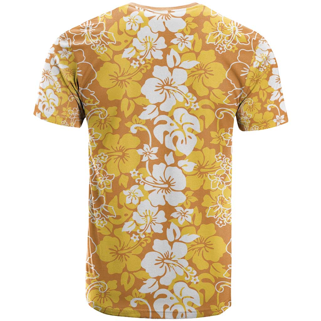 Hawaiian Lei Day T Shirt Gold Hibiscus Flowers Lei Art