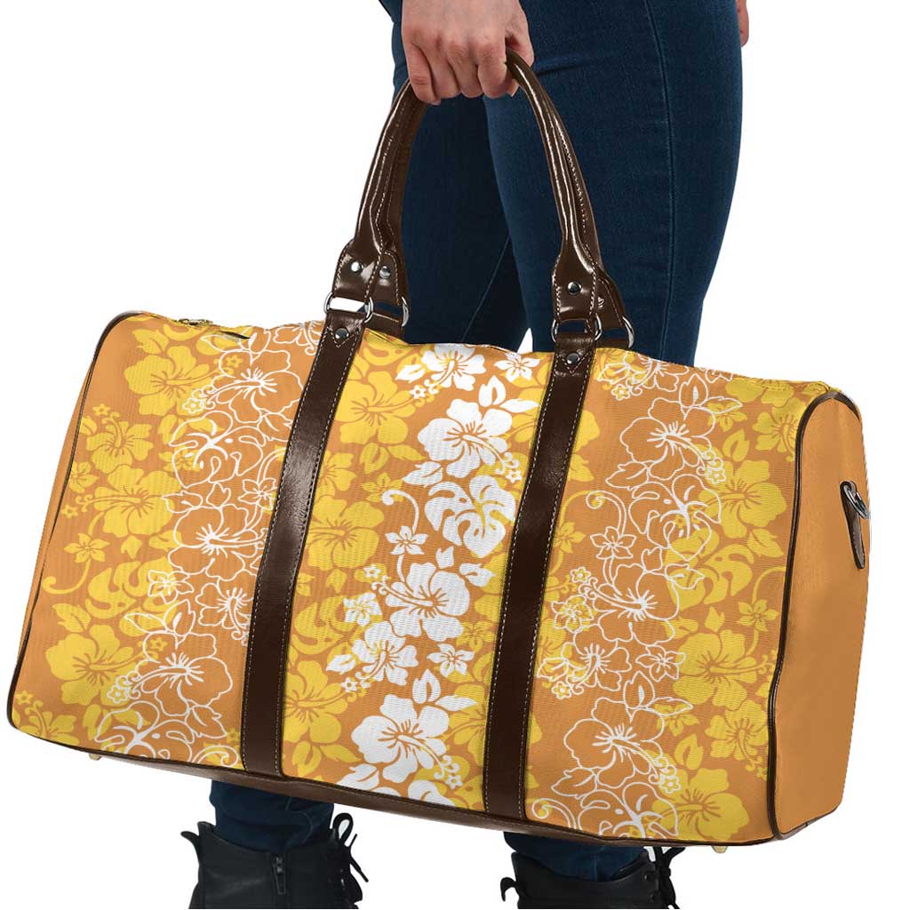 Hawaiian Lei Day Travel Bag Gold Hibiscus Flowers Lei Art - Polynesian Pride