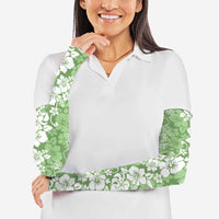 Hawaiian Lei Day Arm Sleeves Green Hibiscus Flowers Lei Art - Polynesian Pride