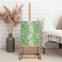 Hawaiian Lei Day Canvas Wall Art Green Hibiscus Flowers Lei Art