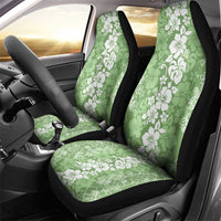 Hawaiian Lei Day Car Seat Cover Green Hibiscus Flowers Lei Art
