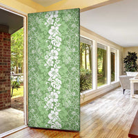 Hawaiian Lei Day Door Cover Green Hibiscus Flowers Lei Art - Polynesian Pride