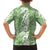 Hawaiian Lei Day Family Matching Long Sleeve Bodycon Dress and Hawaiian Shirt Green Hibiscus Flowers Lei Art