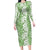 Hawaiian Lei Day Family Matching Long Sleeve Bodycon Dress and Hawaiian Shirt Green Hibiscus Flowers Lei Art