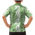 Hawaiian Lei Day Family Matching Mermaid Dress and Hawaiian Shirt Green Hibiscus Flowers Lei Art