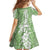 Hawaiian Lei Day Family Matching Mermaid Dress and Hawaiian Shirt Green Hibiscus Flowers Lei Art