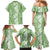 Hawaiian Lei Day Family Matching Mermaid Dress and Hawaiian Shirt Green Hibiscus Flowers Lei Art