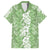 Hawaiian Lei Day Family Matching Short Sleeve Bodycon Dress and Hawaiian Shirt Green Hibiscus Flowers Lei Art