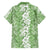 Hawaiian Lei Day Family Matching Short Sleeve Bodycon Dress and Hawaiian Shirt Green Hibiscus Flowers Lei Art