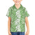 Hawaiian Lei Day Family Matching Short Sleeve Bodycon Dress and Hawaiian Shirt Green Hibiscus Flowers Lei Art