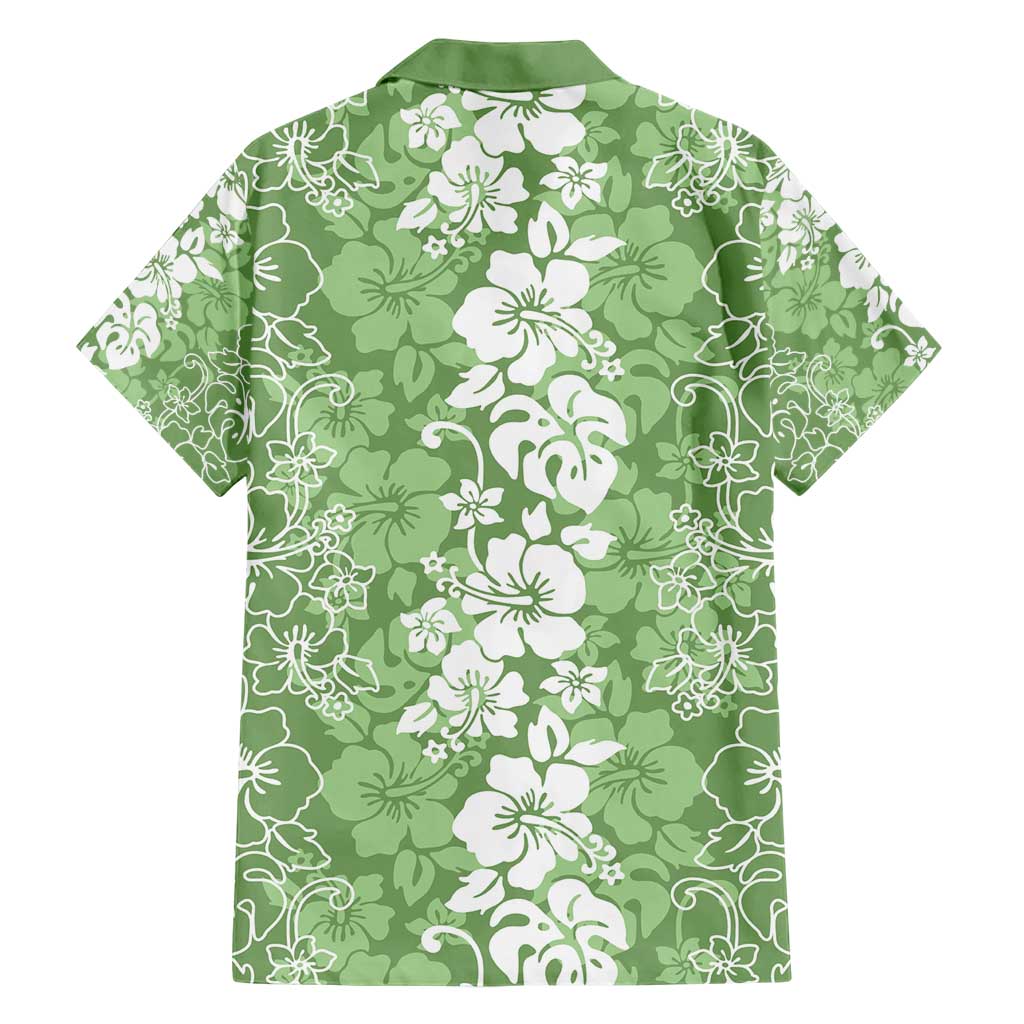Hawaiian Lei Day Hawaiian Shirt Green Hibiscus Flowers Lei Art