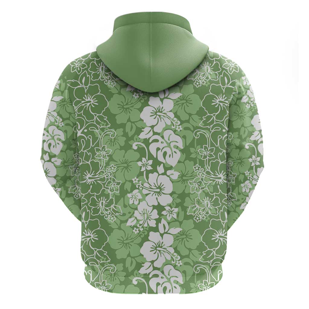 Hawaiian Lei Day Hoodie Green Hibiscus Flowers Lei Art