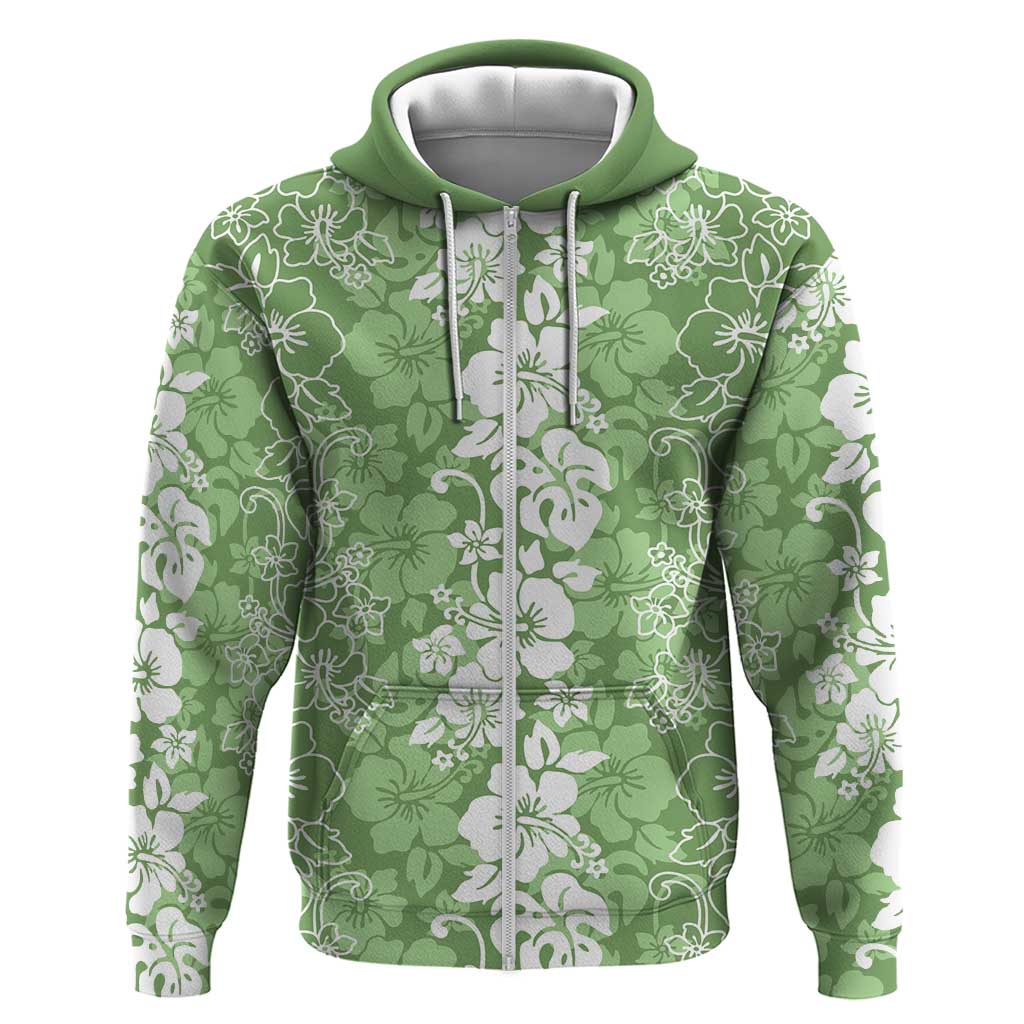 Hawaiian Lei Day Hoodie Green Hibiscus Flowers Lei Art