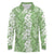 Hawaiian Lei Day Long Sleeve Polo Shirt Green Hibiscus Flowers Lei Art
