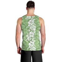 Hawaiian Lei Day Men Tank Top Green Hibiscus Flowers Lei Art
