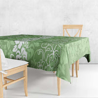 Hawaiian Lei Day Tablecloth Green Hibiscus Flowers Lei Art