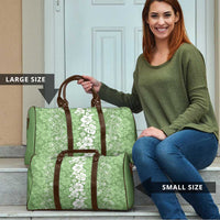 Hawaiian Lei Day Travel Bag Green Hibiscus Flowers Lei Art - Polynesian Pride