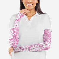 Hawaiian Lei Day Arm Sleeves Pink Hibiscus Flowers Lei Art - Polynesian Pride