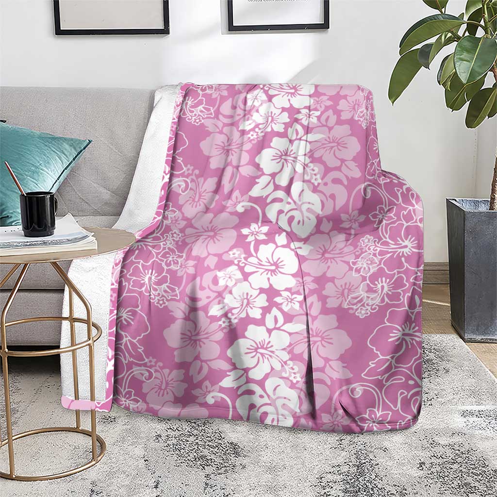 Hawaiian Lei Day Blanket Pink Hibiscus Flowers Lei Art