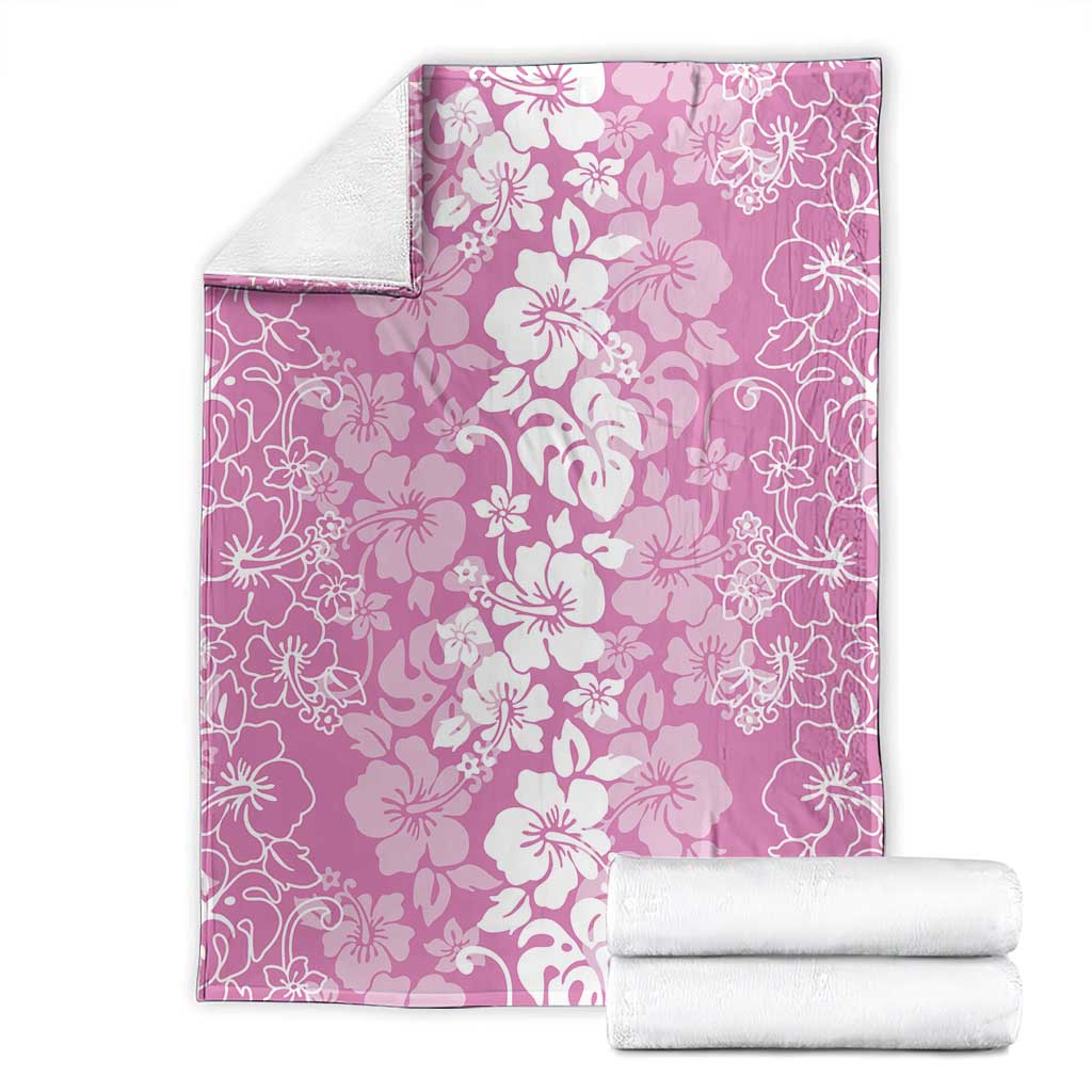 Hawaiian Lei Day Blanket Pink Hibiscus Flowers Lei Art