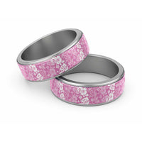 Hawaiian Lei Day Classic Ring Pink Hibiscus Flowers Lei Art - Polynesian Pride
