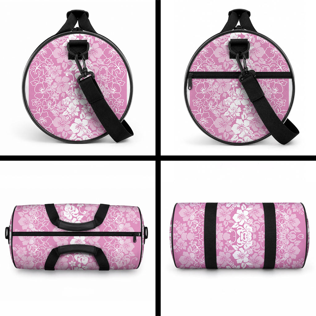 Hawaiian Lei Day Duffle Bag Pink Hibiscus Flowers Lei Art LT9 - Polynesian Pride