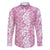 Hawaiian Lei Day Family Matching Long Sleeve Bodycon Dress and Hawaiian Shirt Pink Hibiscus Flowers Lei Art