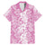 Hawaiian Lei Day Family Matching Mermaid Dress and Hawaiian Shirt Pink Hibiscus Flowers Lei Art