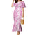 Hawaiian Lei Day Family Matching Mermaid Dress and Hawaiian Shirt Pink Hibiscus Flowers Lei Art
