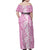 Hawaiian Lei Day Family Matching Off Shoulder Maxi Dress and Hawaiian Shirt Pink Hibiscus Flowers Lei Art