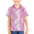 Hawaiian Lei Day Family Matching Short Sleeve Bodycon Dress and Hawaiian Shirt Pink Hibiscus Flowers Lei Art