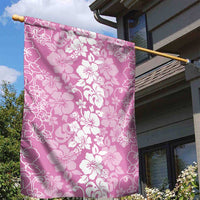 Hawaiian Lei Day Garden Flag Pink Hibiscus Flowers Lei Art