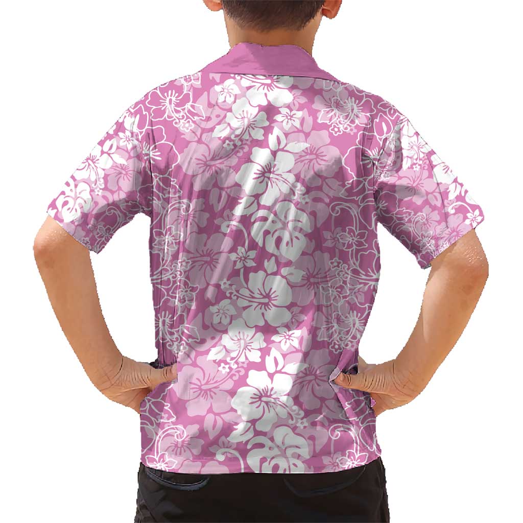 Hawaiian Lei Day Kid Hawaiian Shirt Pink Hibiscus Flowers Lei Art