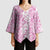 Hawaiian Lei Day Kimono Sleeve Blouse Pink Hibiscus Flowers Lei Art - Polynesian Pride