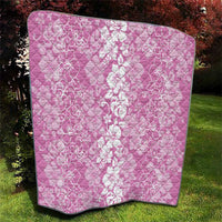 Hawaiian Lei Day Quilt Pink Hibiscus Flowers Lei Art