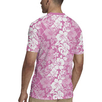 Hawaiian Lei Day Rugby Jersey Pink Hibiscus Flowers Lei Art