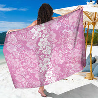 Hawaiian Lei Day Sarong Pink Hibiscus Flowers Lei Art